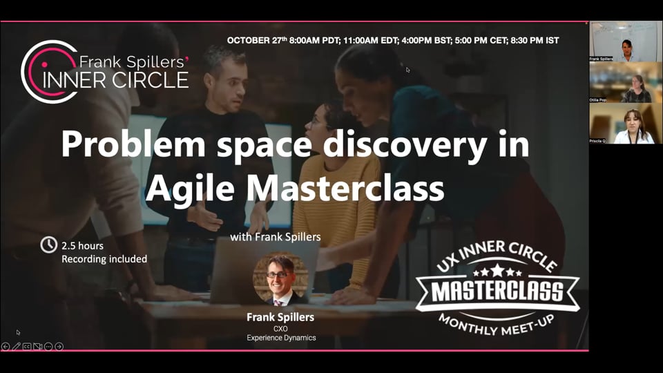 Problem Space discovery in Agile Masterclass