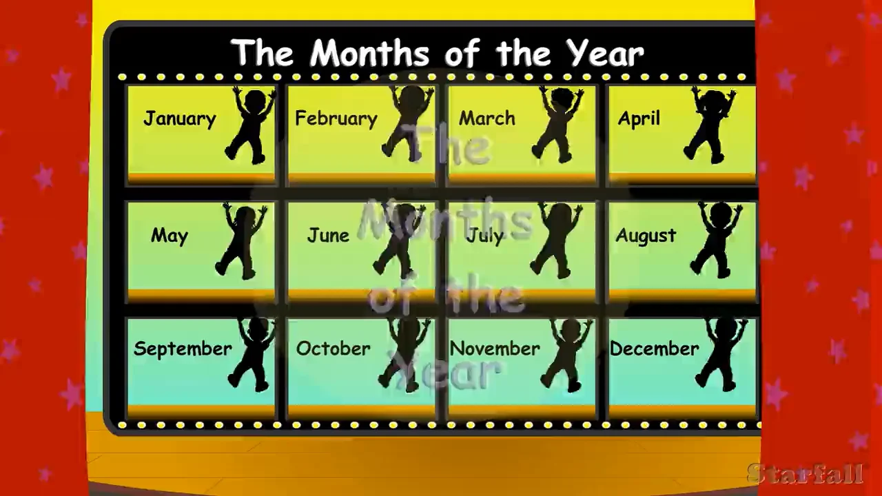 The months of the year fron starfall on vimeo