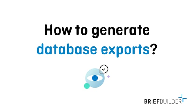 How to generate database exports?