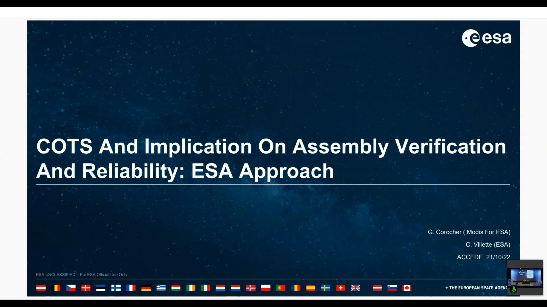COTS And Implication On Assembly Verification And Reliability ESA