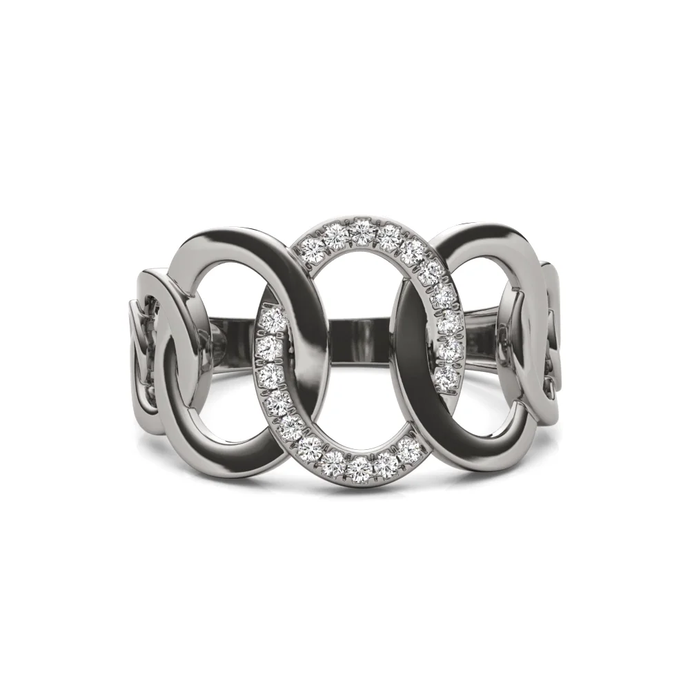 【VINTAGE HOLLYWOOD】Matte Crescendo Chain Ring_VH2533RI072M Graduating Chain Ring
