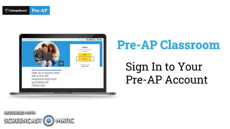 Sign In to Your Pre-AP Account