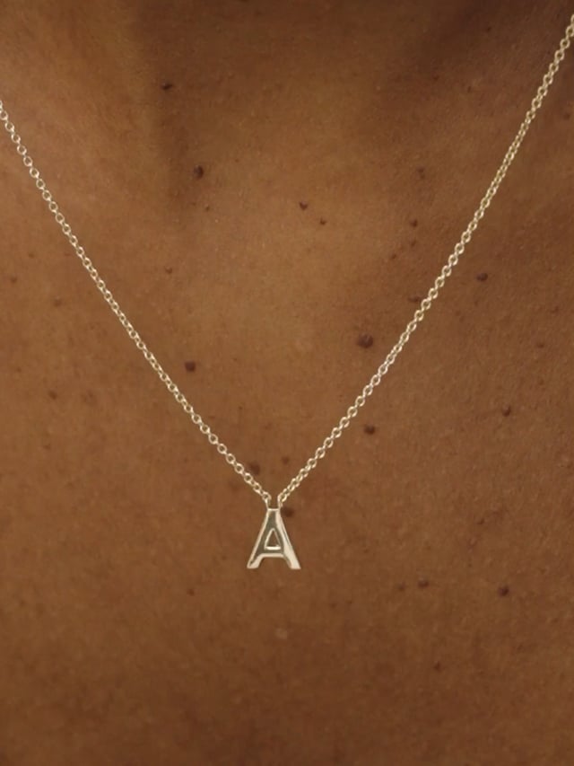 Silver Initial Necklace - Letter Necklace | Ana Luisa Jewelry