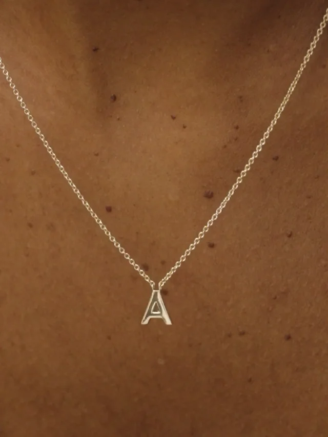 Silver Initial Necklace - Letter Necklace, Ana Luisa