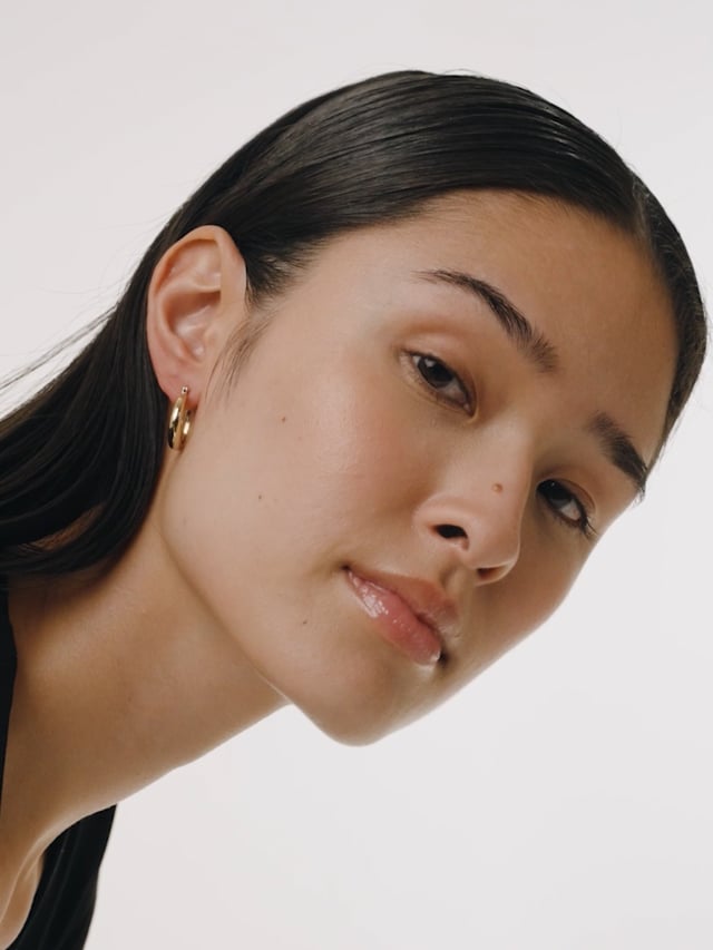 Clear Glass Hoop Earrings with Gold Filled Ear Wires — The Glass Studio