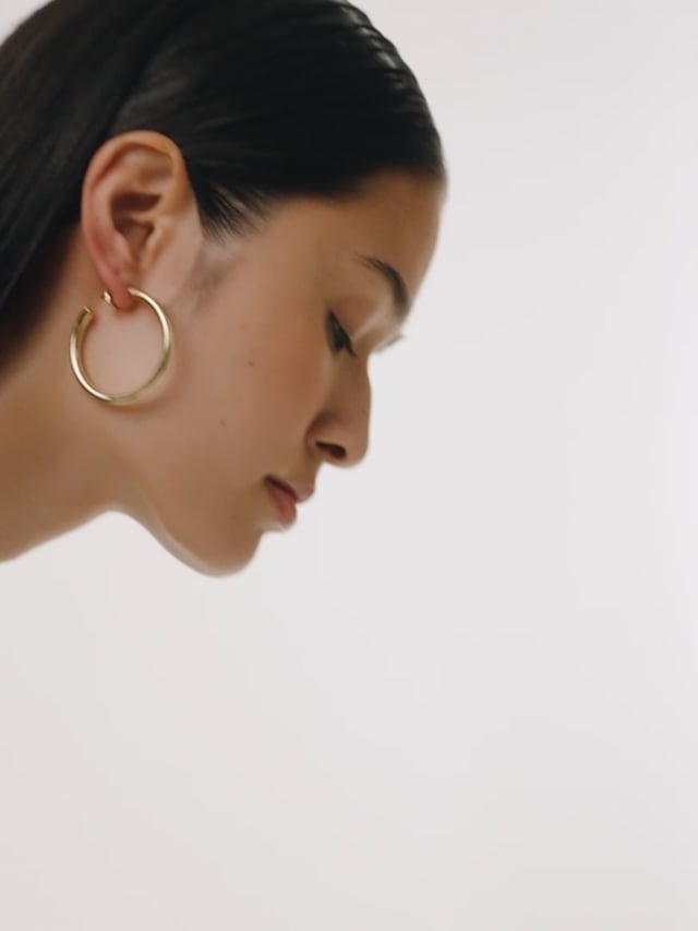 Gold Hoop Earrings - Cuidado, Ana Luisa Jewelry