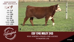 Lot #9 - ESF 174E MILEY 243