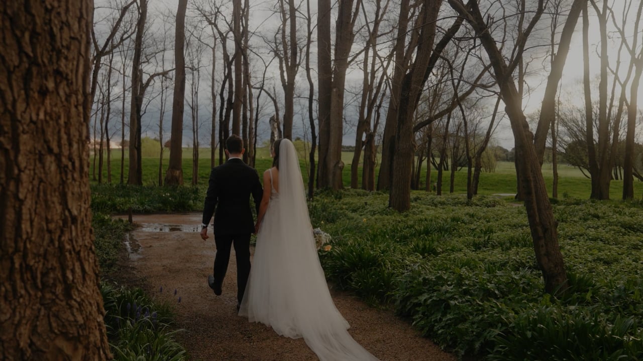 Still from Alice and Alex's wedding film at Mona Farm, Braidwood