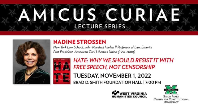 Hate: Why We Should Resist It With Free Speech, Not Censorship - Marshall  University Livestream