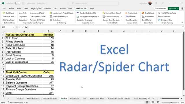 Excel Radar/Spider Chart