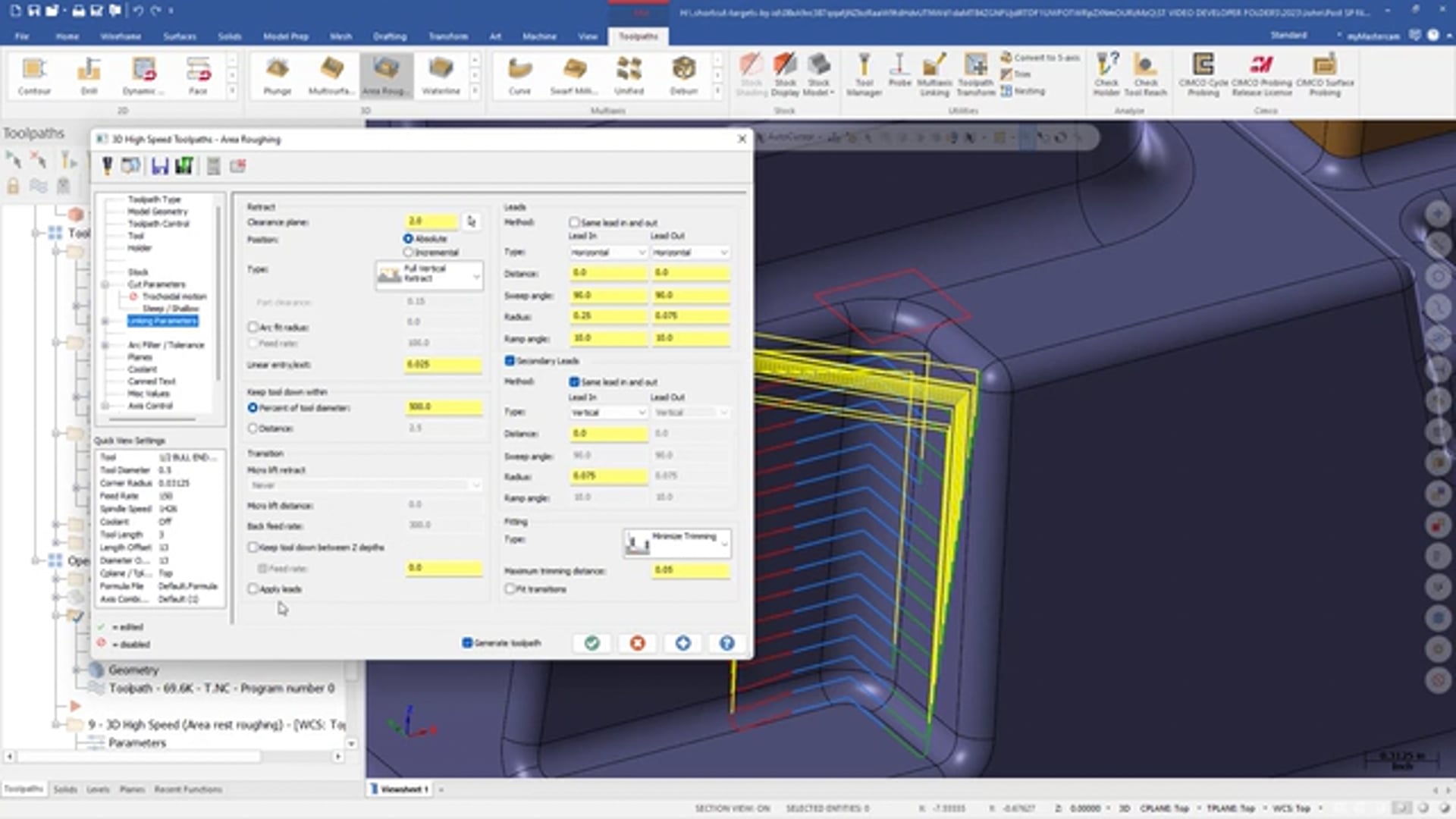 3D Toolpath Linking Parameters part 1