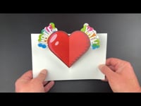 Love you heart pop-up card