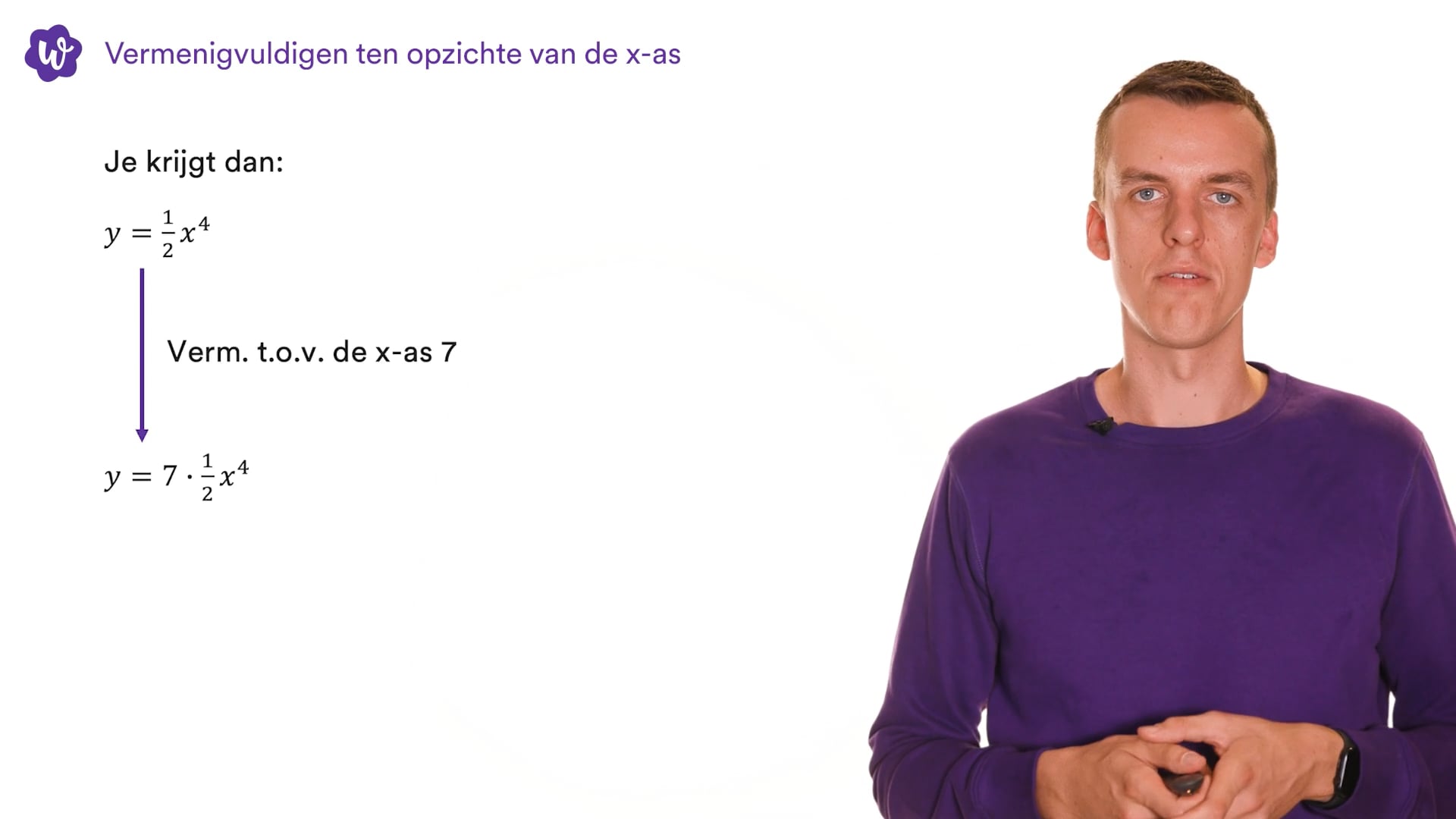 Vermenigvuldigen ten opzichte van de xas