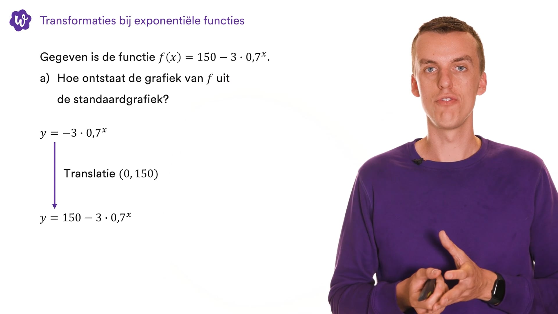 Transformaties bij exponentiële functies WRTS
