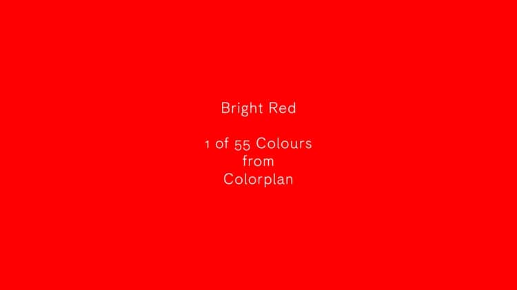 Bright Red: 1 of 55 Colours from Colorplan on Vimeo