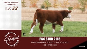 Lot #32 - JWG STUD 2145