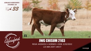 Lot #33 - JWG CHISUM 2103
