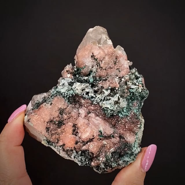 Copper in Calcite with Malachite