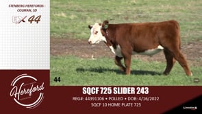 Lot #44 - SQCF 725 SLIDER 243