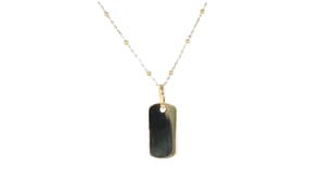 Italian 14kt Yellow Gold Personalized Tag Beaded Necklace