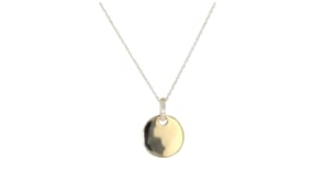 14kt Yellow Gold Personalized Disc Pendant Necklace with Diamond Accents