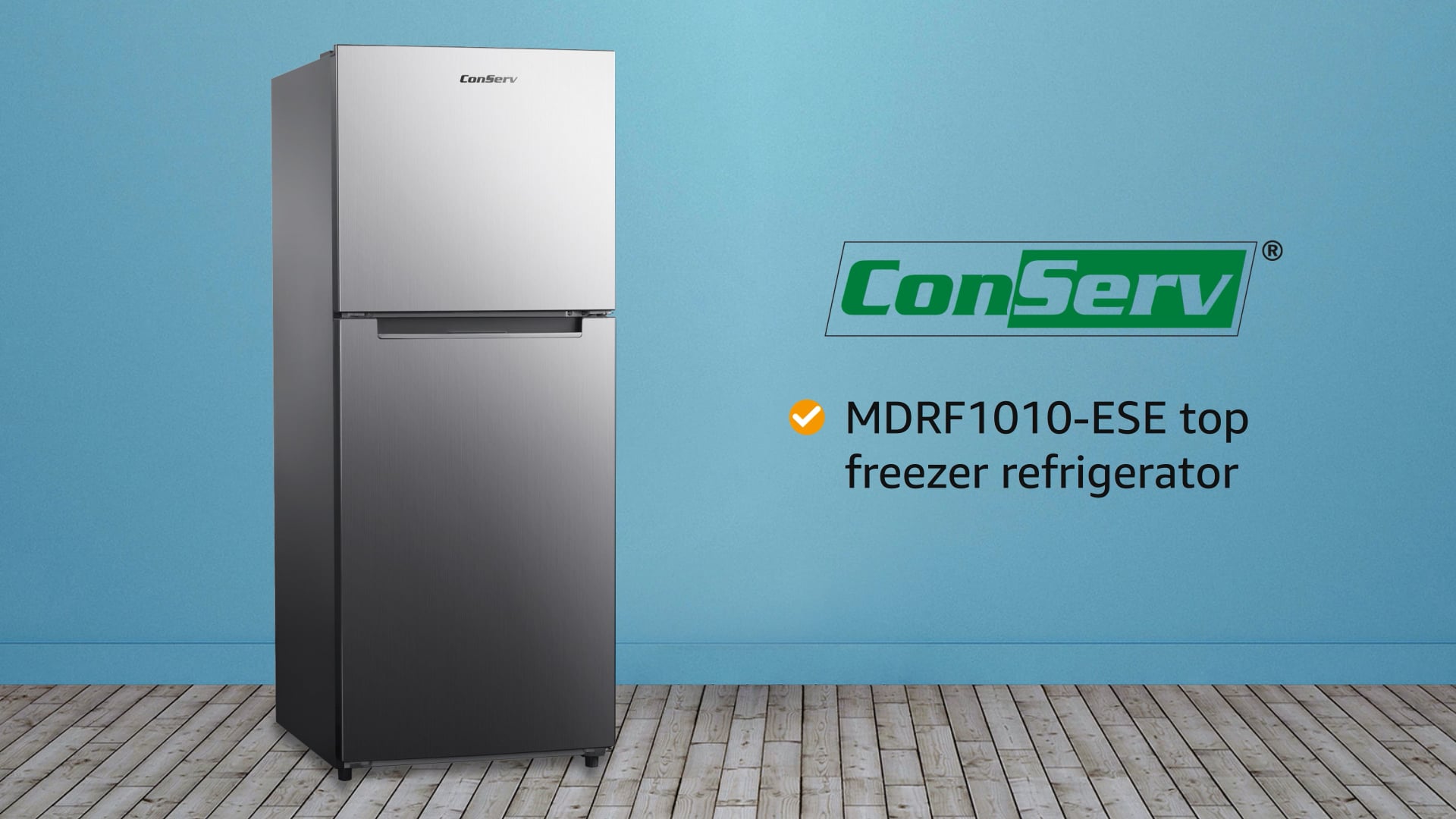 Conserv 24" Wide 10 cu.ft.Top FrostFree Freezer Refrigerator Stainless