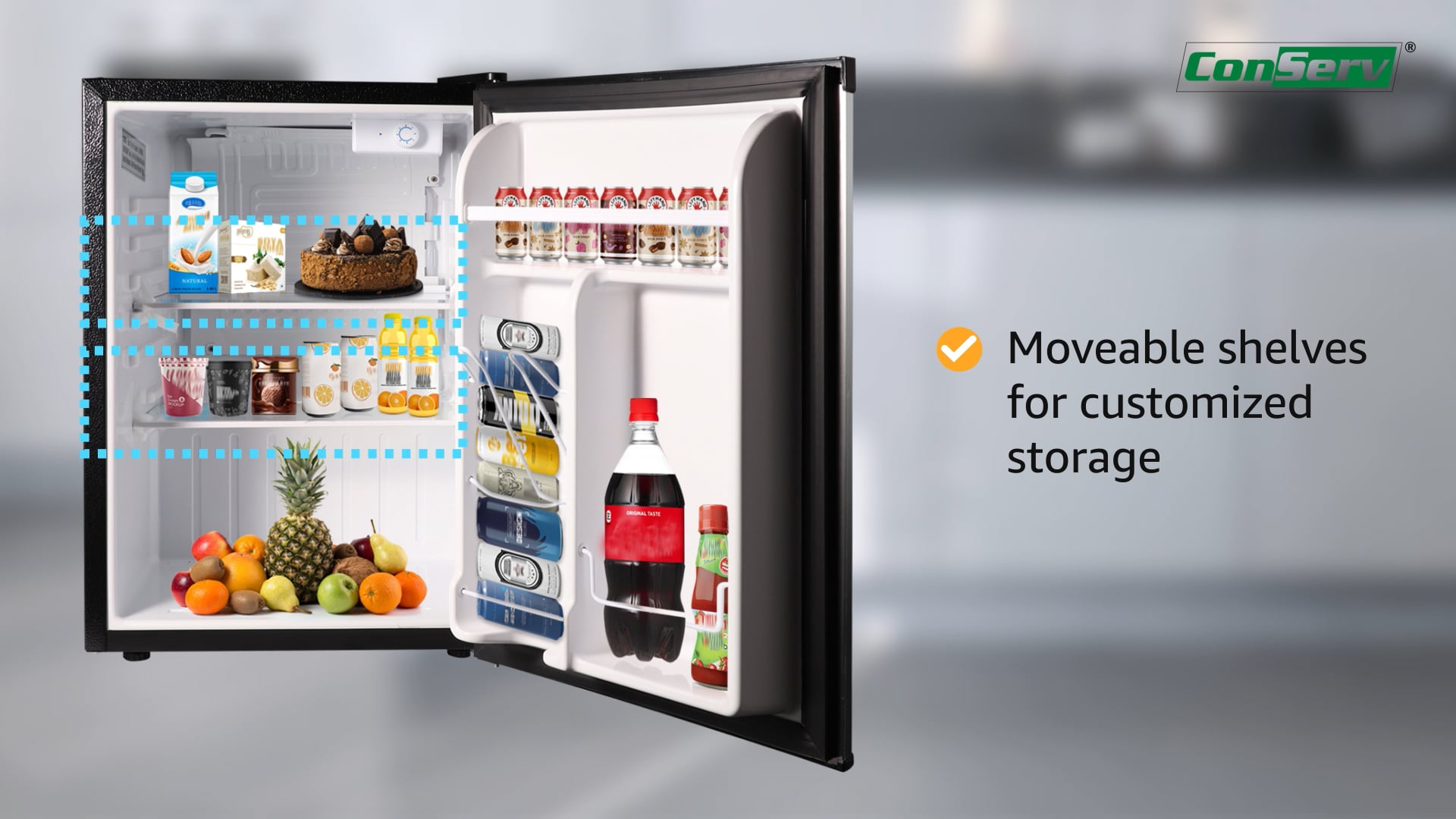 Conserv 2.6 cu.ft. Compact RefrigeratorStainless, Reversible Door