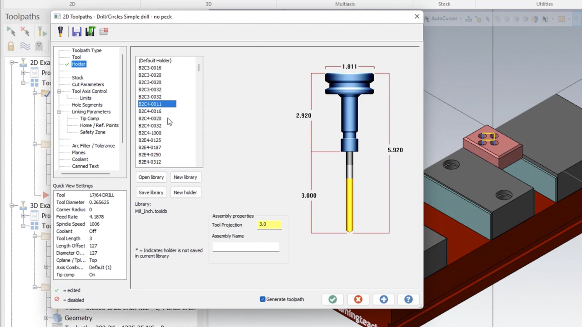 Toolpath parameters - Mill/Router Holders page