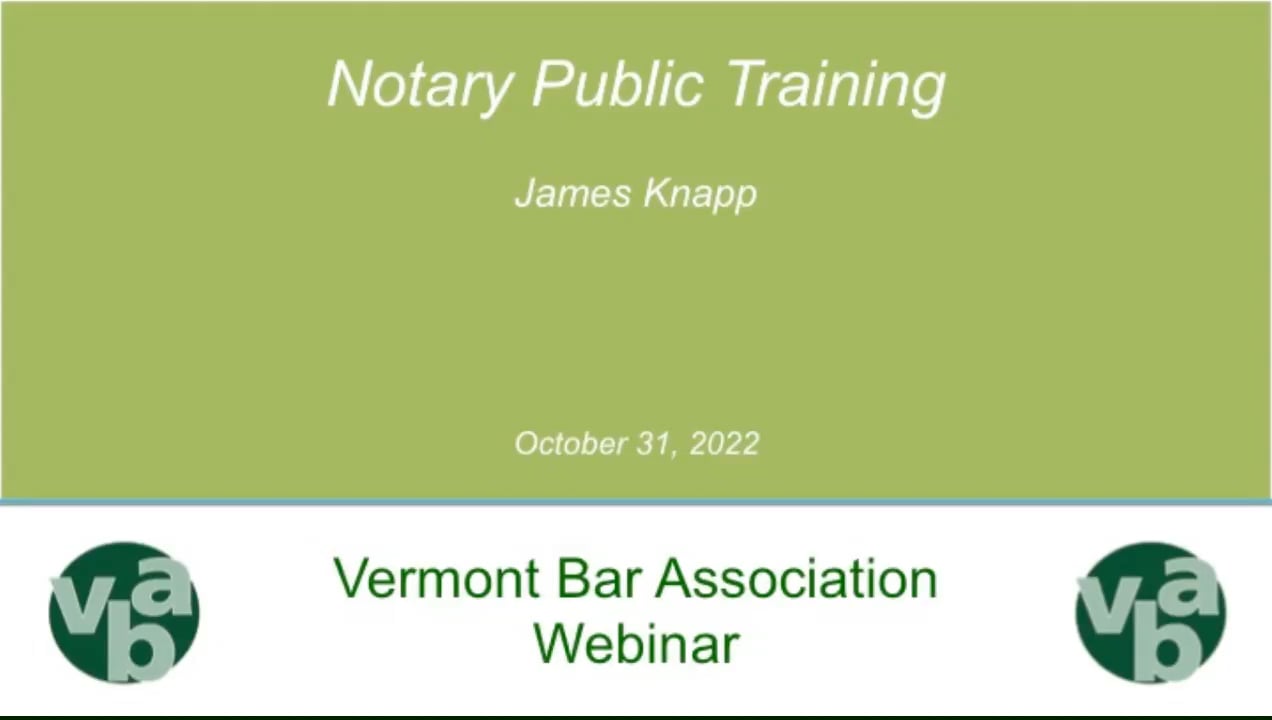 Vermont Bar Association VBA2248 James Knapp on Vimeo