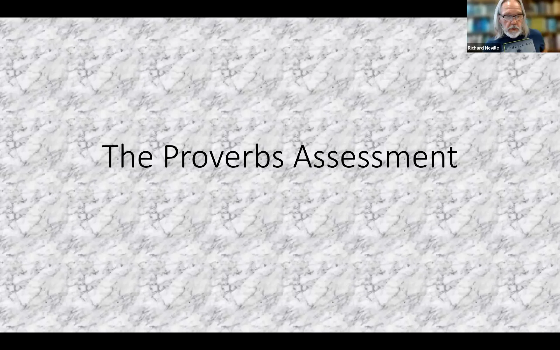 Instructions for the Proverbs Assessment