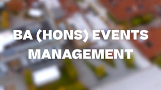 BA (Hons) Events Management