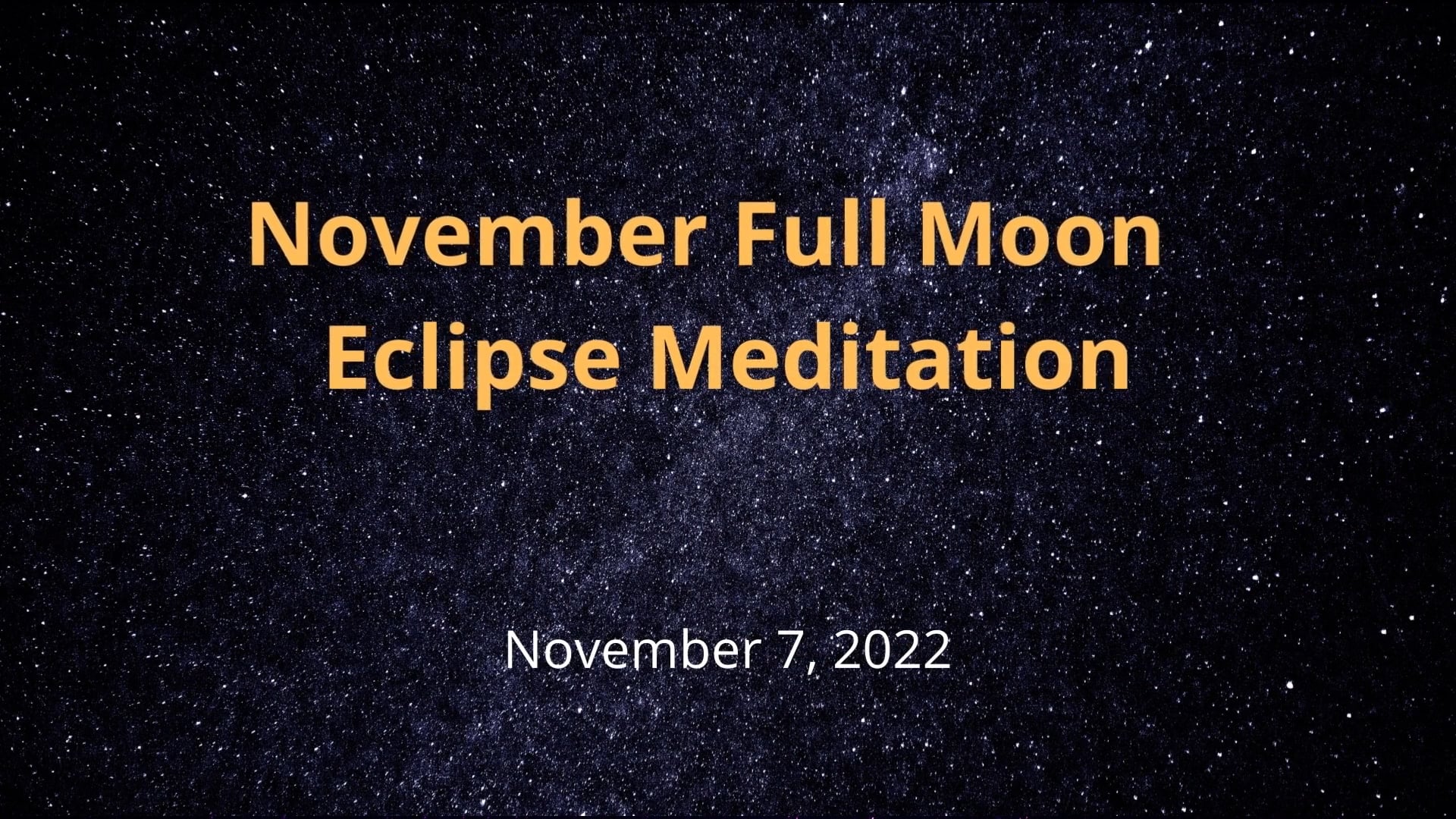 We Are Eternal Cosmic Beings - November 2022