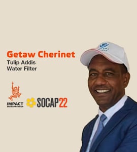 Getaw Cherinet of Tulip Addis Water Filter at SOCAP22