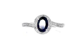 1.00 Carat Sapphire Ring with Diamond Accents in Sterling Silver