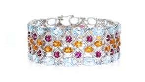 63.60 ct. t.w. Multi-Gemstone Bracelet in Sterling Silver