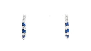 1.20 ct. t.w. CZ and 1.20 ct. t.w. Multi-Gemstone Jewelry Set Three Pairs of Hoop Earrings in Sterling Silver