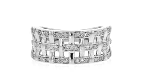 25 ct. t.w. Diamond Basketweave Ring in Sterling Silver