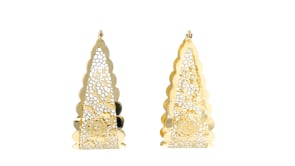 Italian 14kt Yellow Gold Floral Lace U-Shaped Hoop Earrings