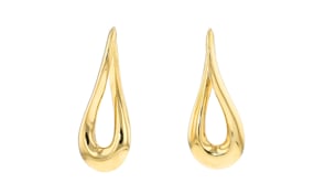 Italian 18kt Yellow Gold Elongated Twisted Hoop Earrings