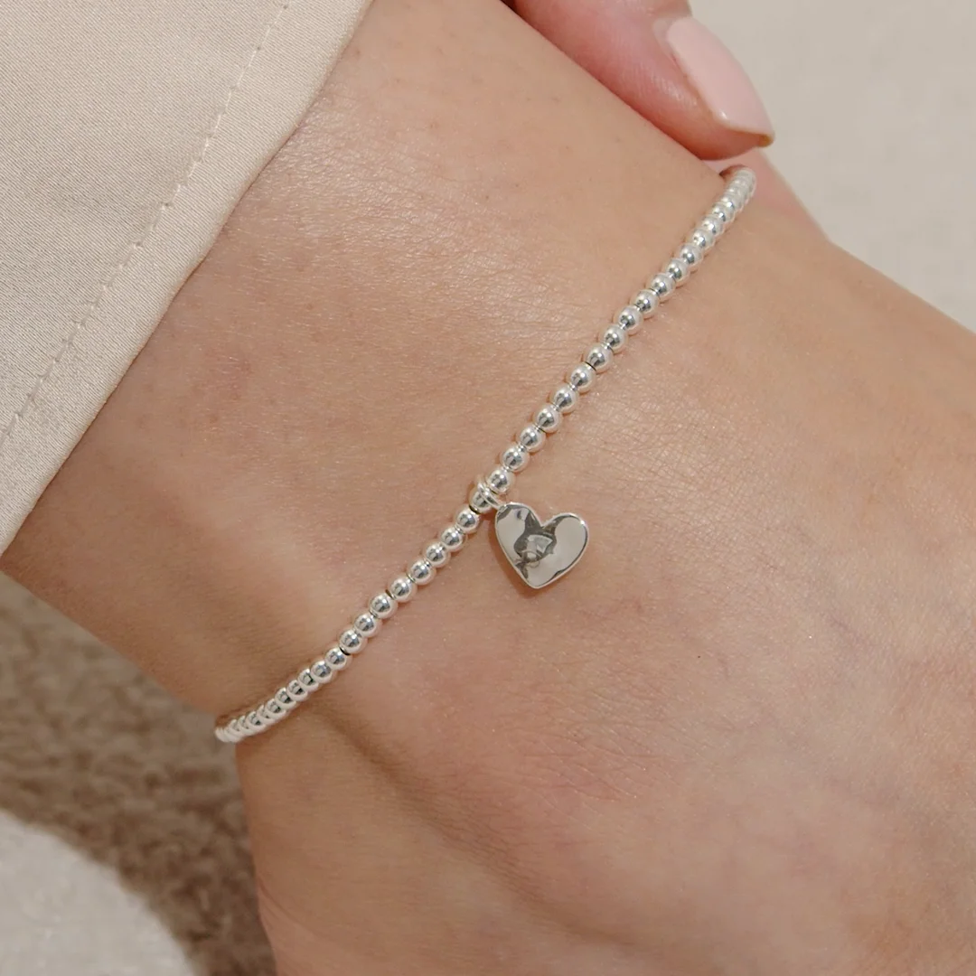 Anklet Silver Hammered Heart | Joma Jewellery