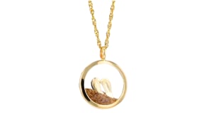 14kt Yellow Gold Flip-Flops and Sand Crystal Pendant