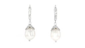10-11mm Cultured Pearl Drop Earrings in Sterling Silver