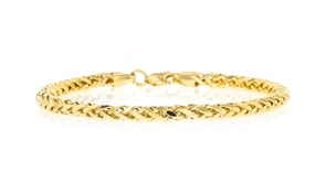 4mm 14kt Yellow Gold Wheat Chain Bracelet