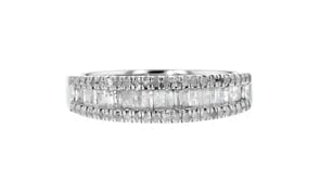 50 ct. t.w. Baguette and Round Diamond Ring in Sterling Silver