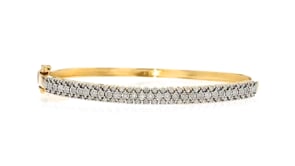 75 ct. t.w. Diamond Bangle Bracelet in 18kt Gold Over Sterling