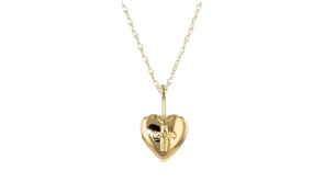 Childs 14kt Yellow Gold Heart and Cross Pendant Necklace