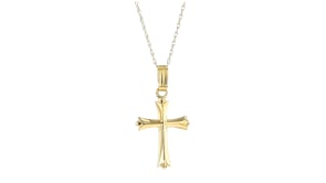 Childs 14kt Yellow Gold Cross Pendant Necklace