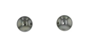 9-9.5mm Black Cultured Tahitian Pearl Stud Earrings in 14kt White Gold