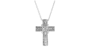 50 ct. t.w. Diamond Cross Pendant Necklace in Sterling Silver