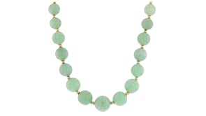 6-12mm Jade Bead Graduated Necklace with 14kt Yellow Gold